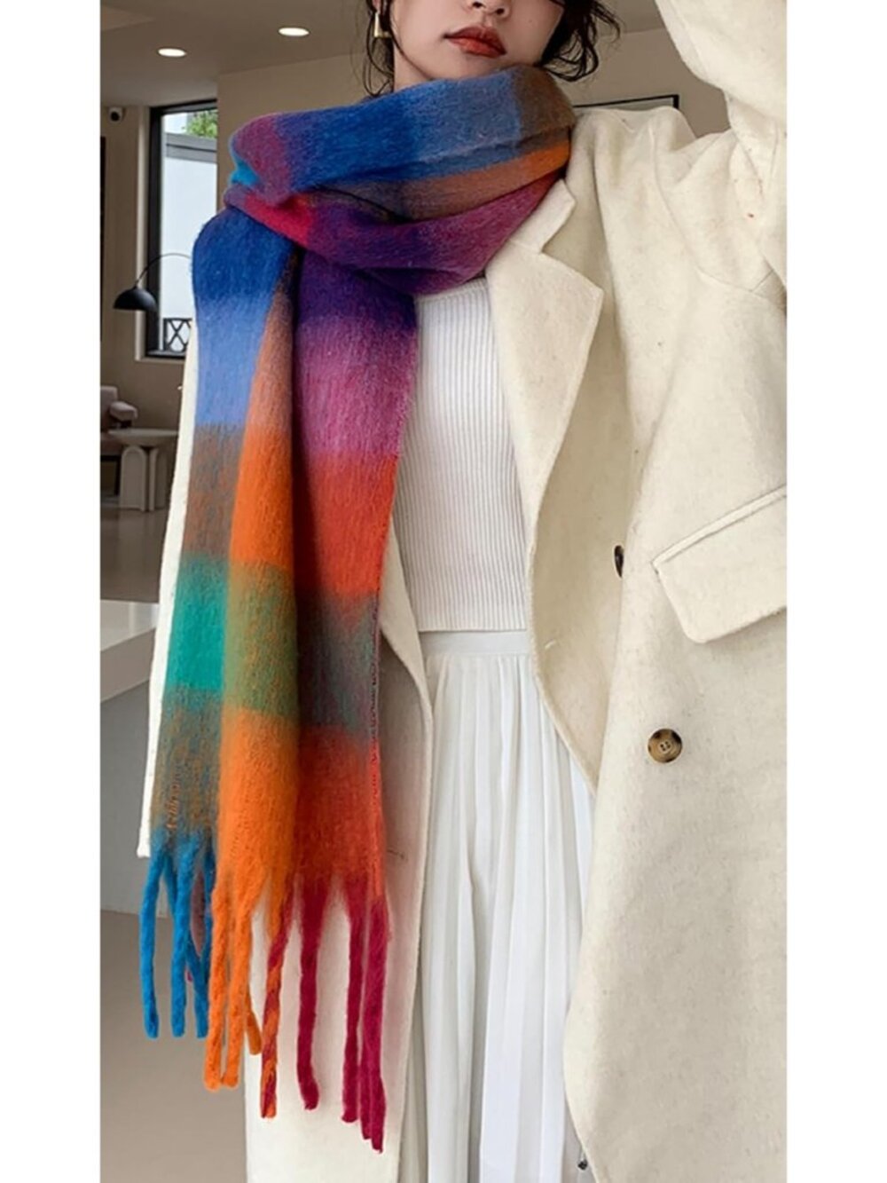 Winter Women Warm Scarf Long Shawl Large Scarves Cold Weather Thick Blanket Scar - Picture 9 of 9